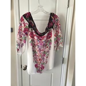 Cherault Women’s XL Floral Off The Shoulder Top NWT